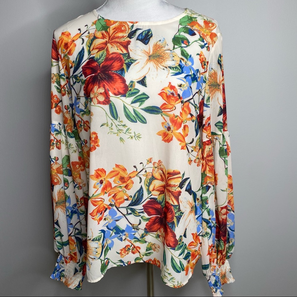Jealous Tomato vibrant floral top size large